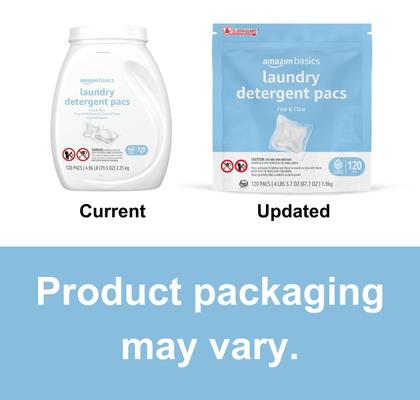 Imagem de Cápsulas de detergente para roupa Amazon Basics 120 pacotes para 120 cargas