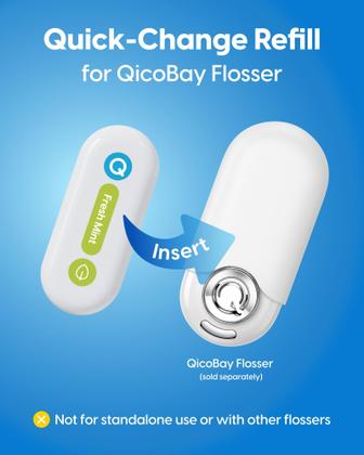 Imagem de Cápsulas de Fio Dental QicoBay 3 Unidades 90 Usos Livre de PFAS
