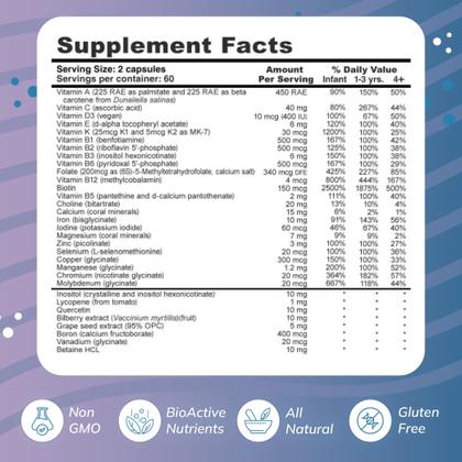 Imagem de Cápsulas multivitamínicas para engolir para crianças 120 cápsulas