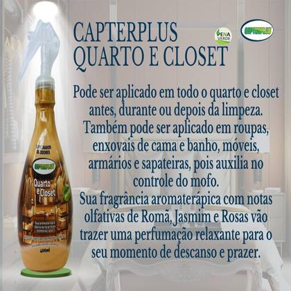 Imagem de Capturador de Odores Quarto e Closet 400ml Capterplus Controle de Mofo Captura Odores Perfuma Odor Óleos de Cedro