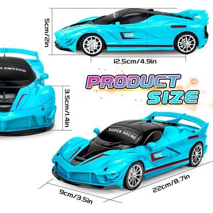 Imagem de Car Bloolilies com controle remoto, pacote com 2 unidades, escala 1:18, rosa e azul