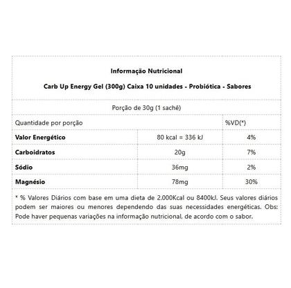 Imagem de Carb Up Energy Gel Caixa 10 unidades (300g) - Sabor: Laranja