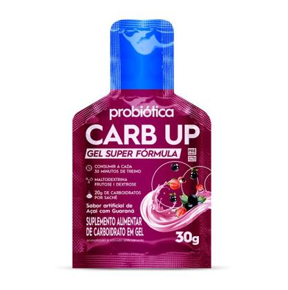 Imagem de Carb Up Gel Super Fórmula 10 Sachês 30g Cada Suplemento Carboidrato em Gel 300g Sabor Açaí com Guaraná Probiotica