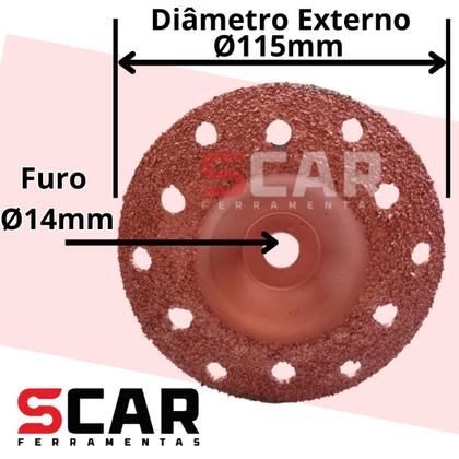 Imagem de Carbide Mini Flat Disc 115x 4x f.14 Grão 16 4.5 polegadas