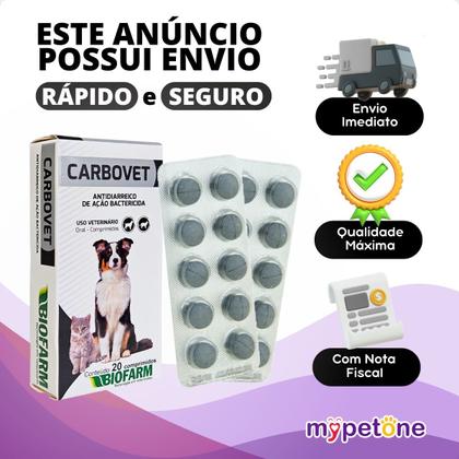 Imagem de Carbovet Antidiarreico Cães E Gatos - 20 Comprimidos