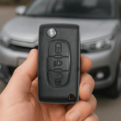 Imagem de Carcaça Capa Chave Canivete Citroen C4 C3 Pallas Picasso Alarme 3 Botões Farol Aux