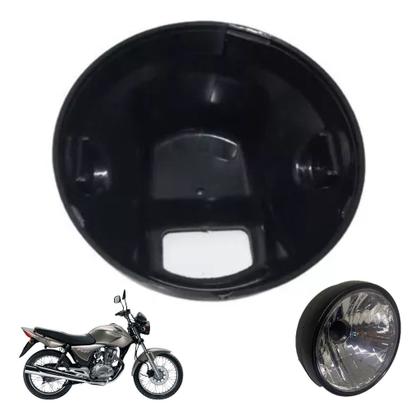 Imagem de Carcaça Farol Moto Cg 150 Titan 2004 A 2008 Fan 2000 A 2013 Preto