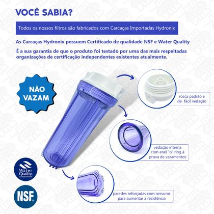 Imagem de Carcaça Transparente 10" Com Suporte e Carvão Ativado Block