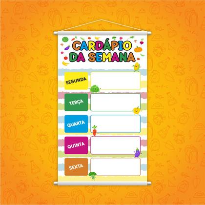 Imagem de Cardápio da Semana Banner Escolar Pedagógico Grande