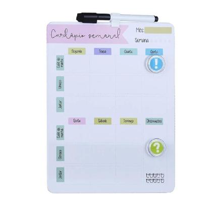 Imagem de Cardapio semanal lousa planejamento planner quadro magnetica