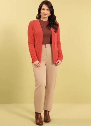 Imagem de Cardigã Feminino Manga Longa Viscose Tecido Cotele Glow