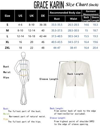 Imagem de Cardigã preto cortado Shrug GRACE KARIN de manga 3/4 para mulheres