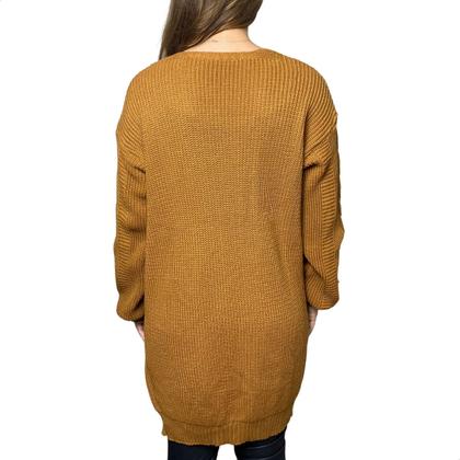 Imagem de Cardigan Casaco Feminino Kimono Tricot Inverno Sobretudo Lã