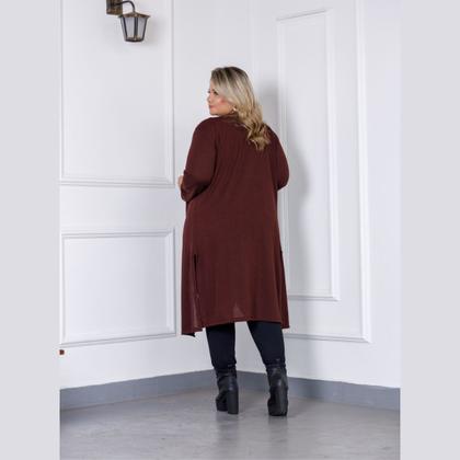 Imagem de Cardigan Casaco Feminino Longo Inverno Lanzinha Plus Size