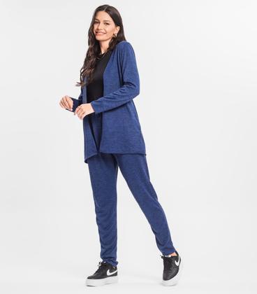 Imagem de Cardigan Feminino Alongado Infinita Cor Azul