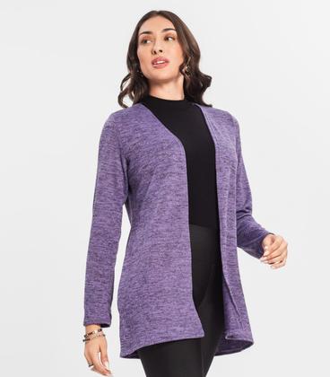 Imagem de Cardigan Feminino Alongado Infinita Cor Roxo