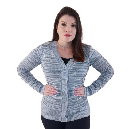 Imagem de Cardigan Feminino Blusa Manga Longa Trico Botão Frio Casaco