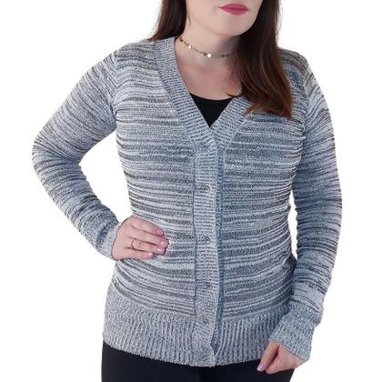 Imagem de Cardigan Feminino Blusa Manga Longa Trico Botão Frio Casaco