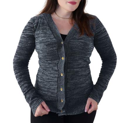 Imagem de Cardigan Feminino Blusa Manga Longa Trico Botão Frio Casaco