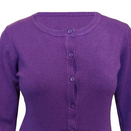 Imagem de Cardigan Feminino Com Botões Facinelli Gola Redonda