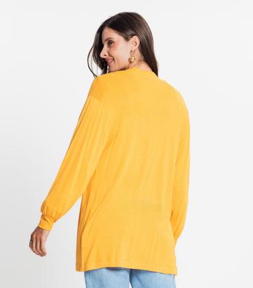 Imagem de Cardigan Feminino Em Visco Tricot Rovitex Amarelo