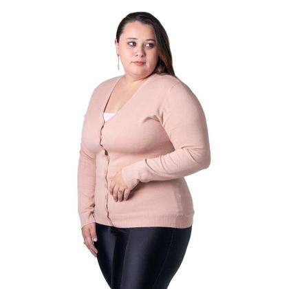 Imagem de Cardigan Feminino Facinelli Plus Size 658094 Rose