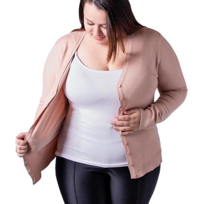 Imagem de Cardigan Feminino Facinelli Plus Size 658094 Rose