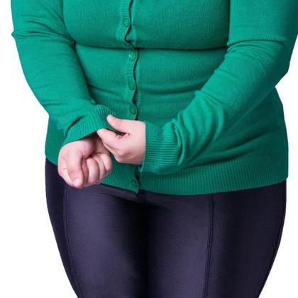 Imagem de Cardigan Feminino Facinelli Plus Size 658094 Verde