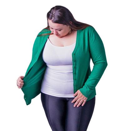 Imagem de Cardigan Feminino Facinelli Plus Size 658094 Verde