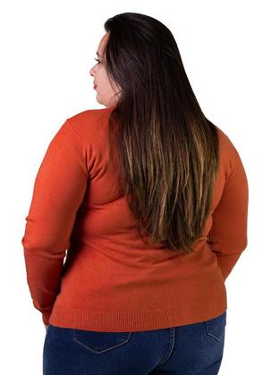 Imagem de Cardigan Feminino Facinelli Plus Size 658124 Laranja