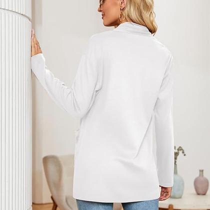 Imagem de Cardigan Feminino Manga Longa Sobretudo Estiloso Dia a Dia