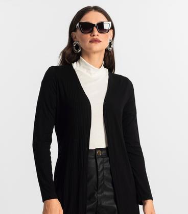 Imagem de Cardigan Feminino Ribana Canelada Endless Preto