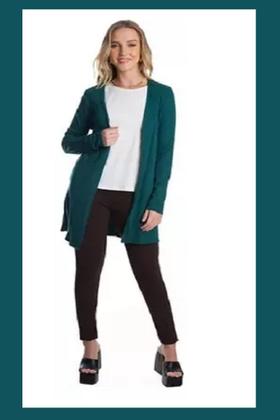 Imagem de Cardigan Feminino Ribana Canelada Para Mulheres Elegantes