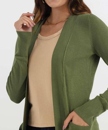 Imagem de Cardigan Feminino Tricô Alongado Marisa Verde-49861