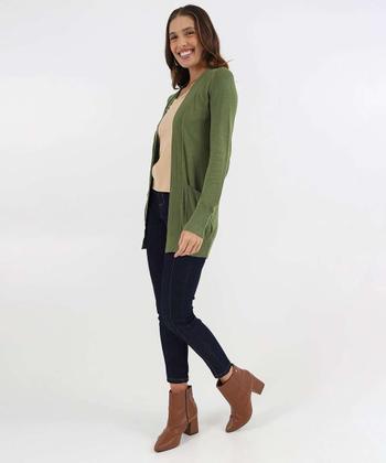 Imagem de Cardigan Feminino Tricô Alongado Marisa Verde-49861