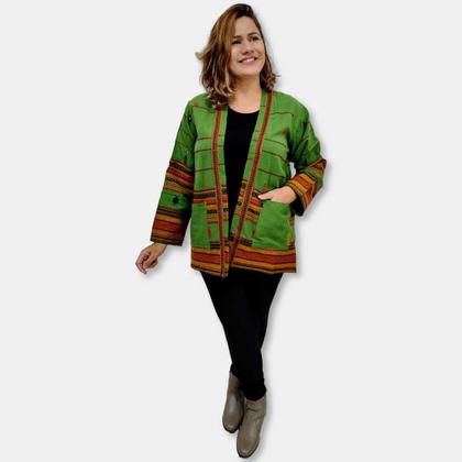 Imagem de Cardigan Indiano Capa Casaco com Bordados e Bolsos Boho