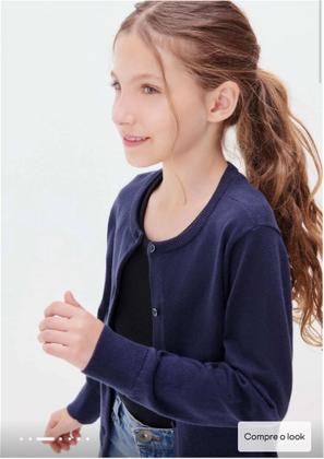 Imagem de Cardigan infantil menina em tricô - azul