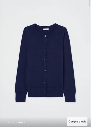 Imagem de Cardigan infantil menina em tricô - azul