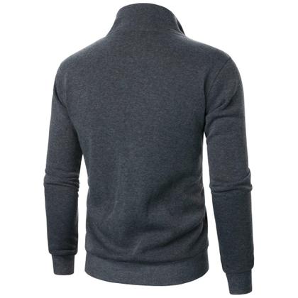 Cardigã Masculino Thkzn - Gola Alta Com Zíper E Forro De Lã