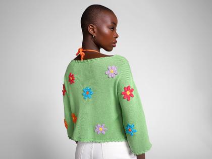 Imagem de Cardigan Vista Magalu Crochê Flores