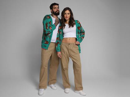 Imagem de Cardigan Vista Magalu Jacquard Tricô Tigre