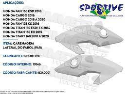 Imagem de Carenagem farol lateral branco par sportive fan125 ks 2016
