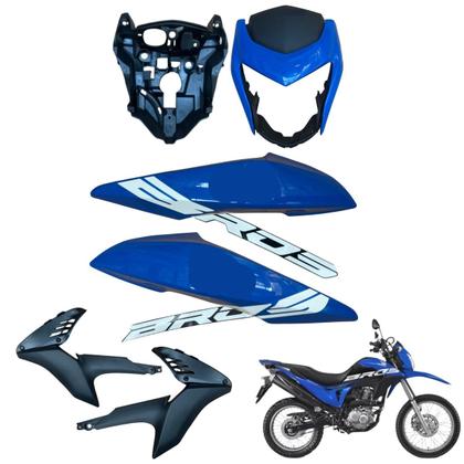 Imagem de Carenagem Nxr Bros 160 modelo 2016 Até 2021 Aba do Tanque Par de Complementos Frontal Bananinha Aranha Rabeta Traseira