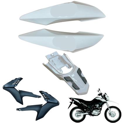 Imagem de Carenagem Nxr Bros 160 modelo 2016 Até 2021 Aba do Tanque Par de Complementos Frontal Bananinha Aranha Rabeta Traseira