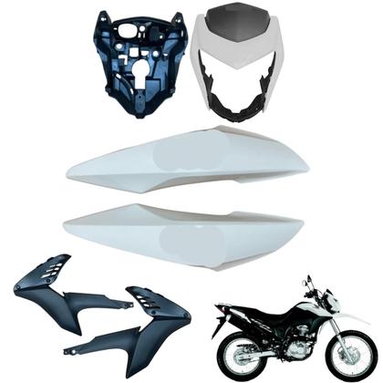 Imagem de Carenagem Nxr Bros 160 modelo 2016 Até 2021 Aba do Tanque Par de Complementos Frontal Bananinha Aranha Rabeta Traseira