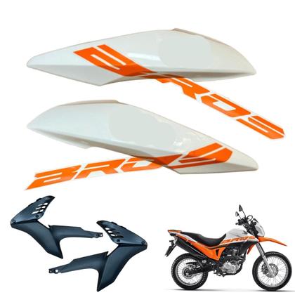 Imagem de Carenagem Nxr Bros 160 modelo 2016 Até 2021 Aba do Tanque Par de Complementos Frontal Bananinha Aranha Rabeta Traseira