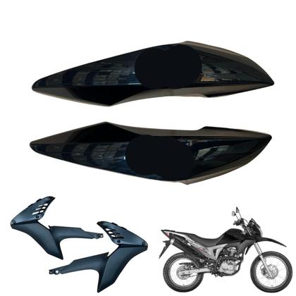 Imagem de Carenagem Nxr Bros 160 modelo 2016 Até 2021 Aba do Tanque Par de Complementos Frontal Bananinha Aranha Rabeta Traseira