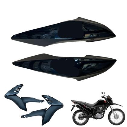 Imagem de Carenagem Nxr Bros 160 modelo 2016 Até 2021 Aba do Tanque Par de Complementos Frontal Bananinha Aranha Rabeta Traseira