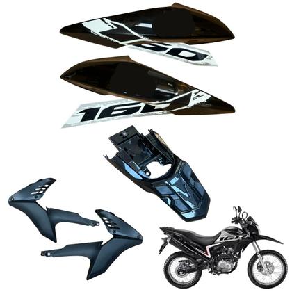 Imagem de Carenagem Nxr Bros 160 modelo 2016 Até 2021 Aba do Tanque Par de Complementos Frontal Bananinha Aranha Rabeta Traseira