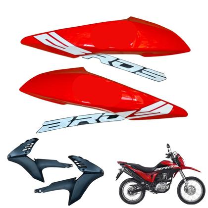 Imagem de Carenagem Nxr Bros 160 modelo 2016 Até 2021 Aba do Tanque Par de Complementos Frontal Bananinha Aranha Rabeta Traseira